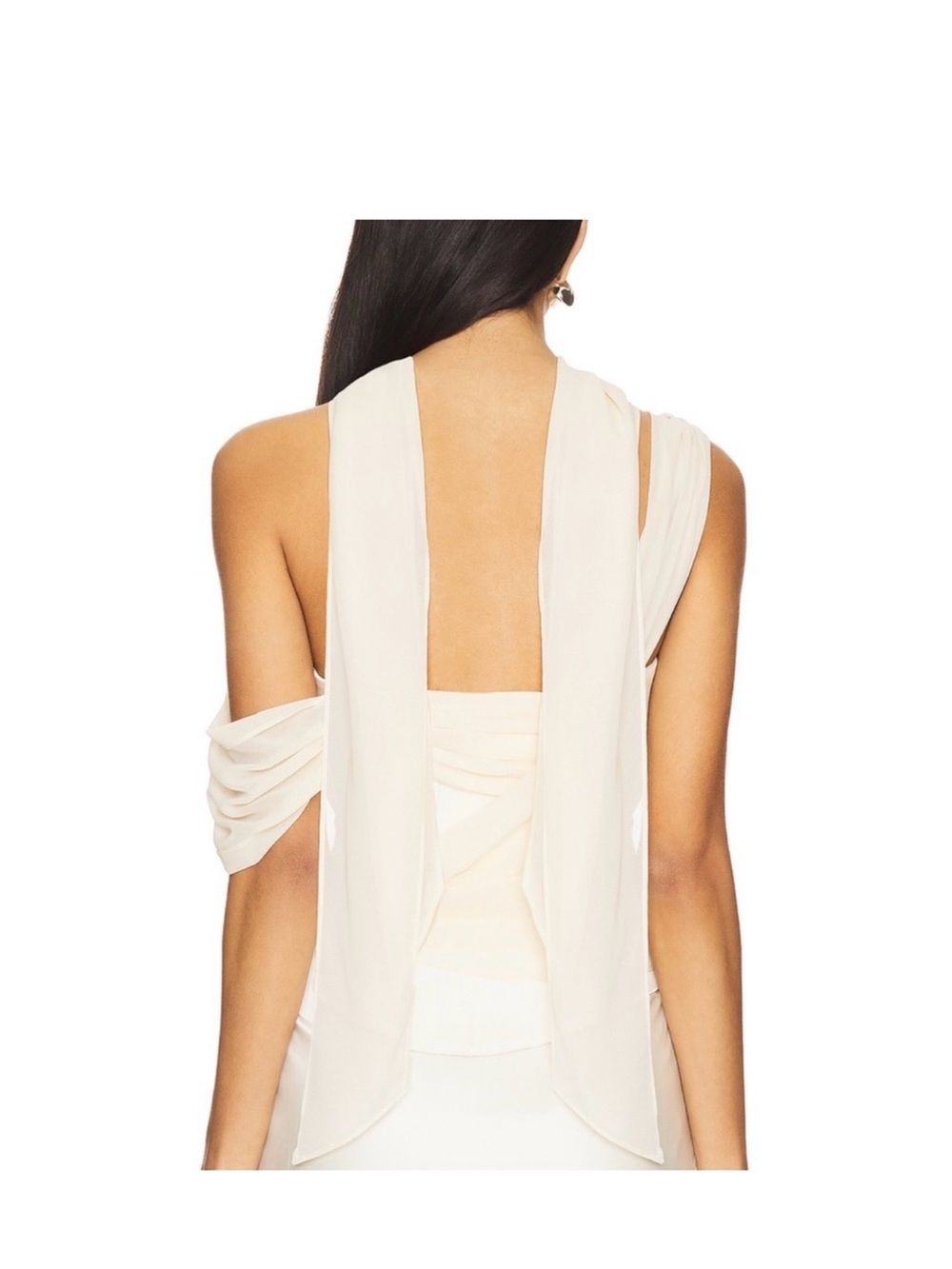 LPA Cream Draped scarf top - Picture 5 of 6